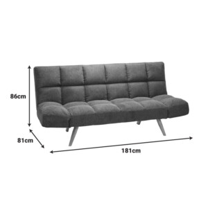 Καναπές - κρεβάτι 3θέσιος Freddo pakoworld βελούδο καφέ 181x81x86εκ-024-000049