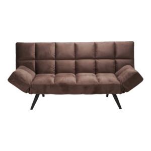 Καναπές - κρεβάτι 3θέσιος Freddo pakoworld βελούδο καφέ 181x81x86εκ-024-000049