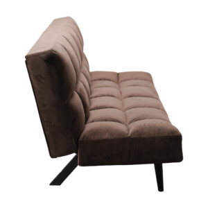 Καναπές - κρεβάτι 3θέσιος Freddo pakoworld βελούδο καφέ 181x81x86εκ-024-000049