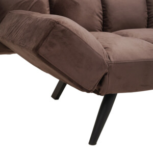 Καναπές - κρεβάτι 3θέσιος Freddo pakoworld βελούδο καφέ 181x81x86εκ-024-000049