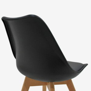 Καρέκλα Gaston pakoworld PP-PU μαύρο-φυσικό πόδι 43x51x75 εκ-029-000051