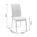 Καρέκλα Ariadne pakoworld PU λευκό-πόδι χρωμίου-029-000070