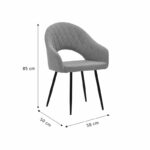 Πολυθρόνα Macie pakoworld ύφασμα antique γκρι-μαύρο 58x50x85εκ-029-000150