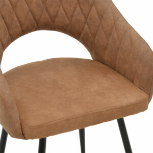 Πολυθρόνα Macie pakoworld ύφασμα καφέ antique-μαύρο 58x50x85εκ-029-000151