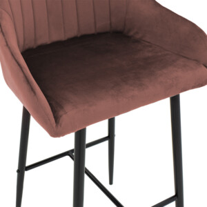 Σκαμπό bar Patrin pakoworld μεταλλικό μαύρο-βελούδο σάπιο μήλο-029-000171