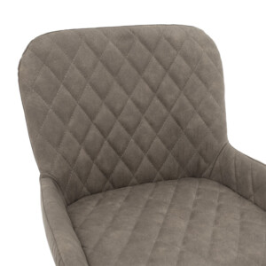 Σκαμπό bar Delicacy pakoworld μεταλλικό μαύρο-ύφασμα antique γκρι-καφέ antique-029-000175