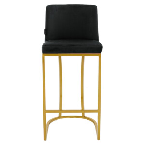 Σκαμπό bar Impartial pakoworld μεταλλικό χρυσό-βελούδο μαύρο-029-000194