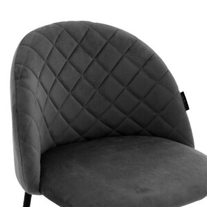 Σκαμπό bar Kudos pakoworld μεταλλικό μαύρο-βελούδο ανθρακί-029-000198