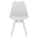Καρέκλα Gaston pakoworld PP-PU λευκό-πόδι ξύλο λευκό 43x51x75εκ-029-000205