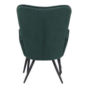 Πολυθρόνα με υποπόδιο Dorita pakoworld βελούδο κυπαρισσί-πόδι μαύρο μέταλλο 68.5x76x103εκ-029-000216