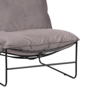 Πολυθρόνα Chopie pakoworld ύφασμα γκρι ποντικί-μαύρο πόδι 77x90x83εκ-029-000221