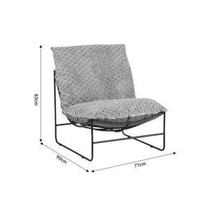 Πολυθρόνα Chopie pakoworld ύφασμα γκρι ποντικί-μαύρο πόδι 77x90x83εκ-029-000221