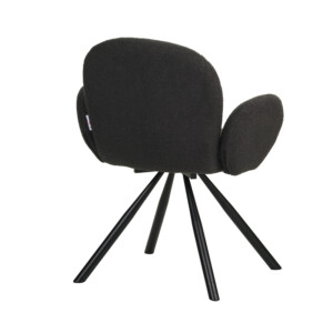 Πολυθρόνα Garzele Inart ανθρακί μπουκλέ ύφασμα-πόδι μαύρο μέταλλο 68x66x82.5εκ-029-000250