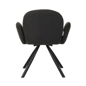 Πολυθρόνα Garzele Inart ανθρακί μπουκλέ ύφασμα-πόδι μαύρο μέταλλο 68x66x82.5εκ-029-000250