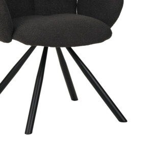 Πολυθρόνα Garzele Inart ανθρακί μπουκλέ ύφασμα-πόδι μαύρο μέταλλο 68x66x82.5εκ-029-000250