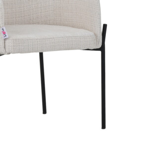 Πολυθρόνα Tolerse Inart μπεζ ύφασμα-πόδι μαύρο μέταλλο 58x57x80εκ-029-000252