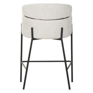 Σκαμπό μπαρ Tolerse Inart μπεζ ύφασμα-πόδι μαύρο μέταλλο-029-000255