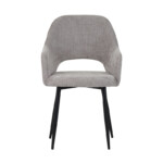 Πολυθρόνα Factols Inart μπεζ-γκρι ύφασμα-πόδι μαύρο μέταλλο 53x61x84εκ-029-000257