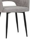 Πολυθρόνα Factols Inart μπεζ-γκρι ύφασμα-πόδι μαύρο μέταλλο 53x61x84εκ-029-000257