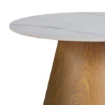 Βοηθητικό τραπέζι Soleire Inart λευκό μαρμάρου sintered stone-μεταλλική βάση Φ50x47.5εκ-029-000266