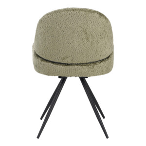Καρέκλα περιστρεφόμενη Morea pakoworld μπουκλέ ύφασμα σε λαδί απόχρωση με μαύρα μεταλλικά πόδια 55x63.5x89.5εκ-029-000295