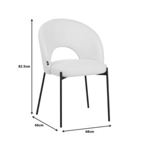 Καρέκλα Masebo pakoworld μπουκλέ ύφασμα σε λαδί απόχρωση με μαύρα μεταλλικά πόδια 48x58.5x82εκ-029-000301