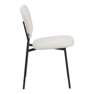 Καρέκλα Cathair pakoworld μπουκλέ ύφασμα σε μπεζ απόχρωση με μαύρα μεταλλικά πόδια 48x53x82εκ-029-000305