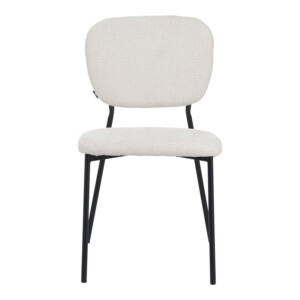 Καρέκλα Cathair pakoworld μπουκλέ ύφασμα σε μπεζ απόχρωση με μαύρα μεταλλικά πόδια 48x53x82εκ-029-000305