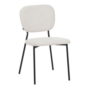 Καρέκλα Cathair pakoworld μπουκλέ ύφασμα σε μπεζ απόχρωση με μαύρα μεταλλικά πόδια 48x53x82εκ-029-000305