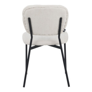 Καρέκλα Cathair pakoworld μπουκλέ ύφασμα σε μπεζ απόχρωση με μαύρα μεταλλικά πόδια 48x53x82εκ-029-000305