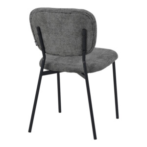 Καρέκλα Cathair pakoworld μπουκλέ ύφασμα σε γκρι απόχρωση με μαύρα μεταλλικά πόδια 48x53x82εκ-029-000307