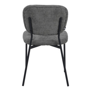 Καρέκλα Cathair pakoworld μπουκλέ ύφασμα σε γκρι απόχρωση με μαύρα μεταλλικά πόδια 48x53x82εκ-029-000307