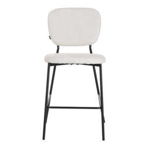 Σκαμπό μπαρ Cathair pakoworld μπουκλέ ύφασμα σε μπεζ απόχρωση με μαύρα μεταλλικά πόδια 48x54x100εκ-029-000309