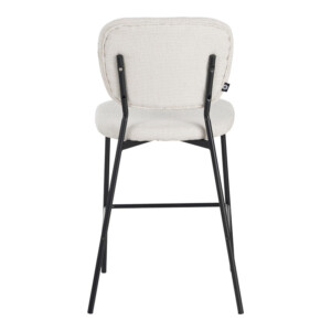 Σκαμπό μπαρ Cathair pakoworld μπουκλέ ύφασμα σε μπεζ απόχρωση με μαύρα μεταλλικά πόδια 48x54x100εκ-029-000309