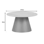 Τραπέζια σαλονιού Soleire Inart σετ 2τεμ λευκό μαρμάρου sintered stone-029-000313