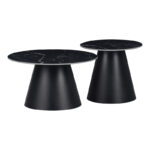 Βοηθητικά τραπέζια Fabrin Inart μαύρο μαρμάρου sintered stone-μαύρο μέταλλο-029-000314