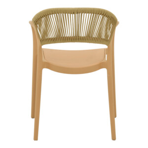 Πολυθρόνα Ankara pakoworld στοιβαζόμενη pp cappuccino απόχρωση με μπεζ rattan 57x48x80εκ-029-000335
