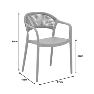 Πολυθρόνα Ankara pakoworld στοιβαζόμενη pp cappuccino απόχρωση με μπεζ rattan 57x48x80εκ-029-000335