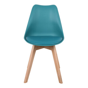 Καρέκλα Gaston pakoworld PP-PU μπλε απόχρωση- φυσικό πόδι 43x51x75εκ-029-000339