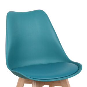 Καρέκλα Gaston pakoworld PP-PU μπλε απόχρωση- φυσικό πόδι 43x51x75εκ-029-000339