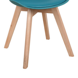 Καρέκλα Gaston pakoworld PP-PU μπλε απόχρωση- φυσικό πόδι 43x51x75εκ-029-000339