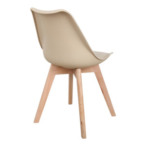 Καρέκλα Gaston pakoworld PP-PU taupe απόχρωση- φυσικό πόδι 43x51x75εκ-029-000340