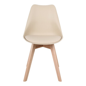 Καρέκλα Gaston pakoworld PP-PU taupe απόχρωση- φυσικό πόδι 43x51x75εκ-029-000340