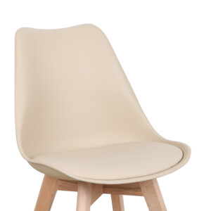 Καρέκλα Gaston pakoworld PP-PU taupe απόχρωση- φυσικό πόδι 43x51x75εκ-029-000340