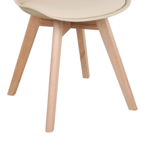 Καρέκλα Gaston pakoworld PP-PU taupe απόχρωση- φυσικό πόδι 43x51x75εκ-029-000340