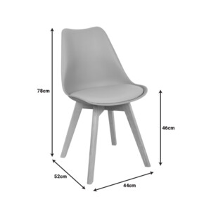 Καρέκλα Gaston pakoworld PP-PU taupe απόχρωση- φυσικό πόδι 43x51x75εκ-029-000340