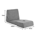 Πολυθρόνα-Κρεβάτι Ferderina pakoworld ύφασμα σε ανθρακί απόχρωση 66x102x73εκ-029-000341