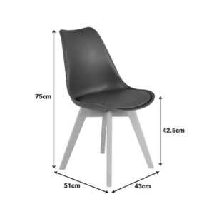 Καρέκλα Gaston pakoworld PP-PU καφέ απόχρωση- φυσικό πόδι 43x51x75εκ-029-000345