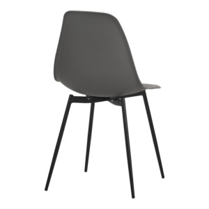 Καρέκλα Ballen pakoworld pp μαύρο με ανθρακί μεταλλικά πόδια 41.5x53x84.5εκ-029-000348
