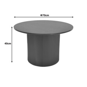 Τραπέζι σαλονιού Dovel pakoworld mdf σε sonoma-μαυρη απόχρωση Φ70x40εκ-029-000354
